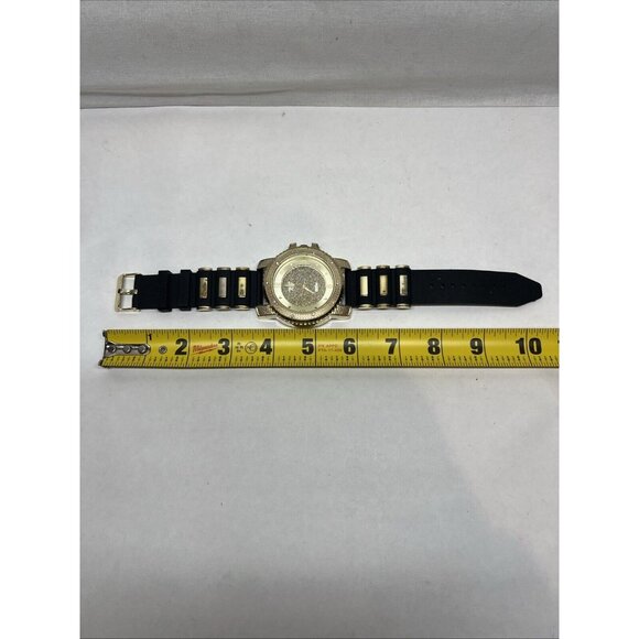 Bust Down Techno Pave Hip Hop Men's Iced Bling Rubber Band Watches WR 7758 - Picture 8 of 11